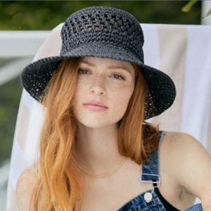 Black Macrame Bucket Hat MSRP $36.95